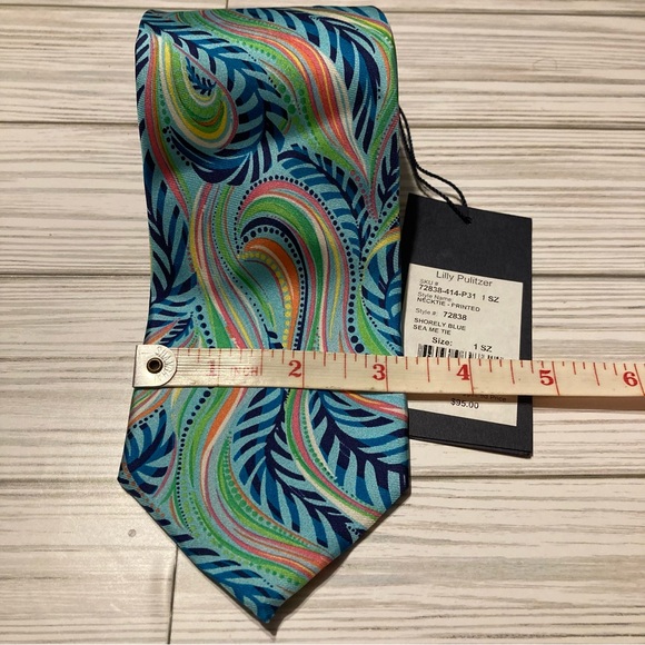 Lilly Pulitzer Shorely Blue Sea Me Men’s Tie New With Tags - Picture 3 of 5